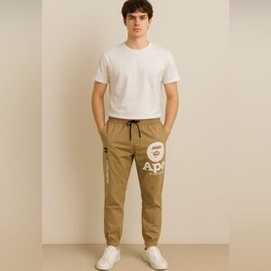 Aape × Bape Rare Khaki Joggers Pants  Size Small